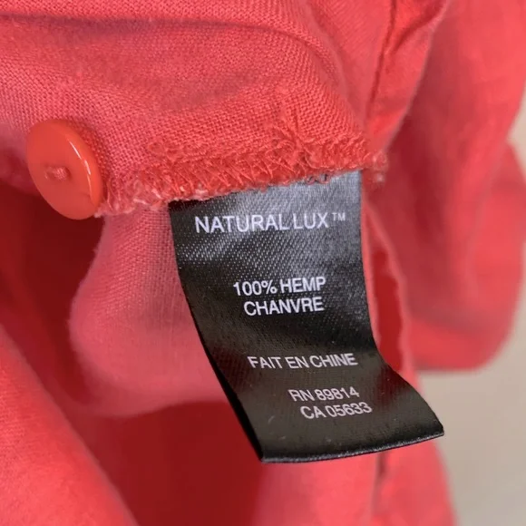 Stella Carakasi Coastal Hemp Coral Asymmetrical Button Down Boho Tunic - Picture 9 of 9